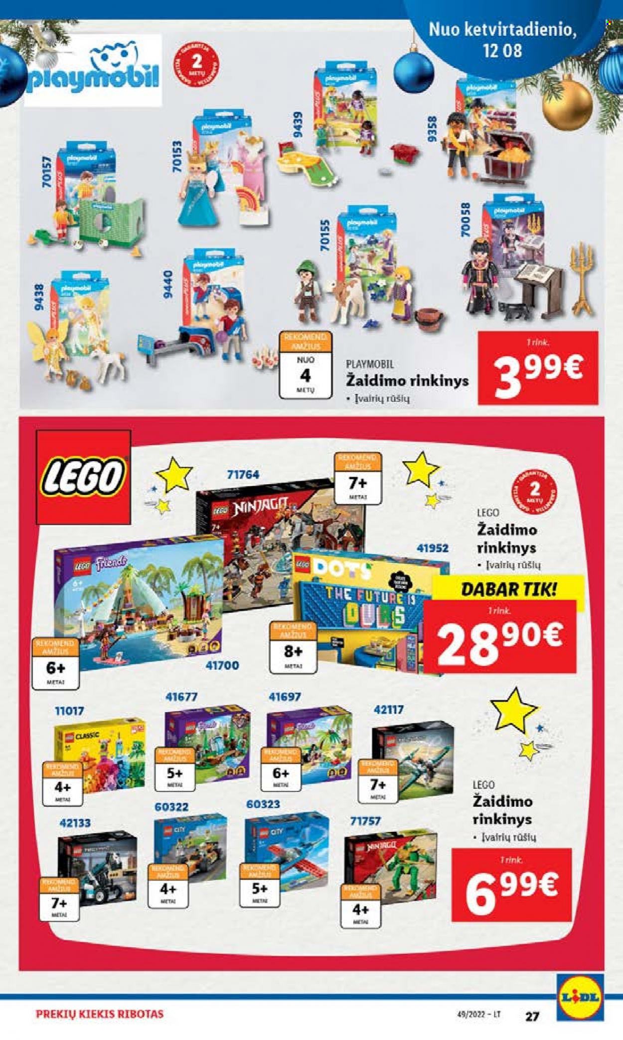 thumbnail - „Lidl“ leidinys - 2022 12 05 - 2022 12 11 - Išpardavimų produktai - Lego, Playmobil. 27 puslapis.
