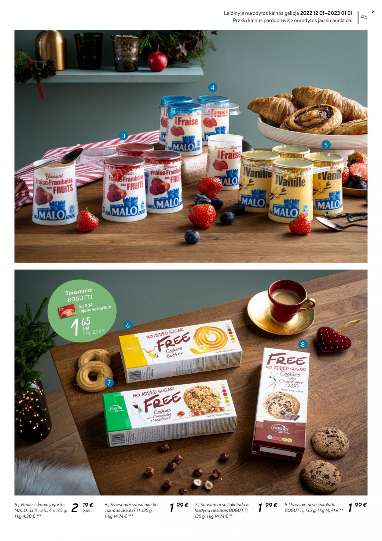 thumbnail - „Rimi“ leidinys - 2022 12 01 - 2023 01 01 - Išpardavimų produktai - cookies, jogurtas, sausainiai. 45 puslapis.