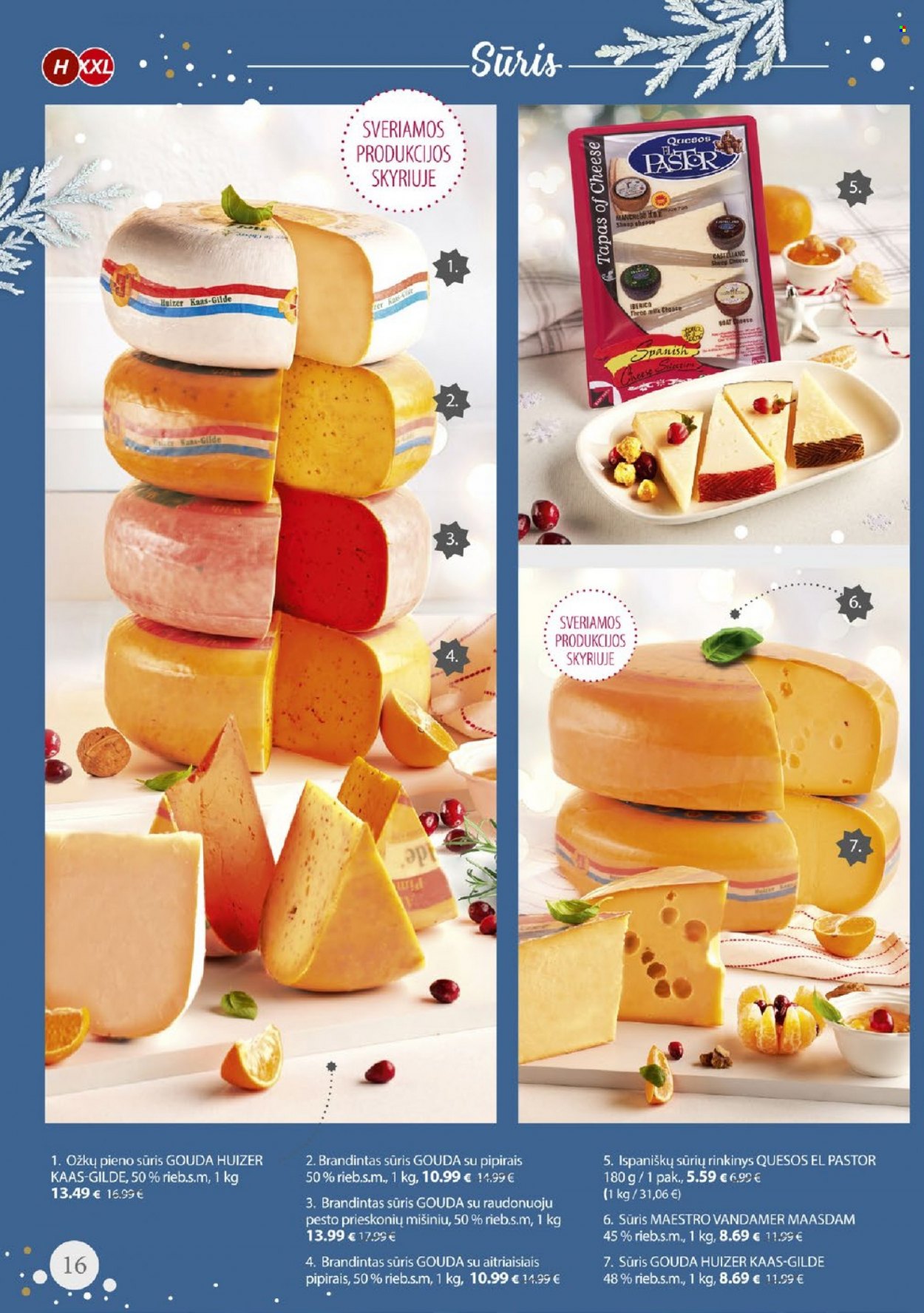 thumbnail - „NORFA“ leidinys - 2022 12 06 - 2023 01 02 - Išpardavimų produktai - gouda, maasdam, sūris, pesto. 16 puslapis.