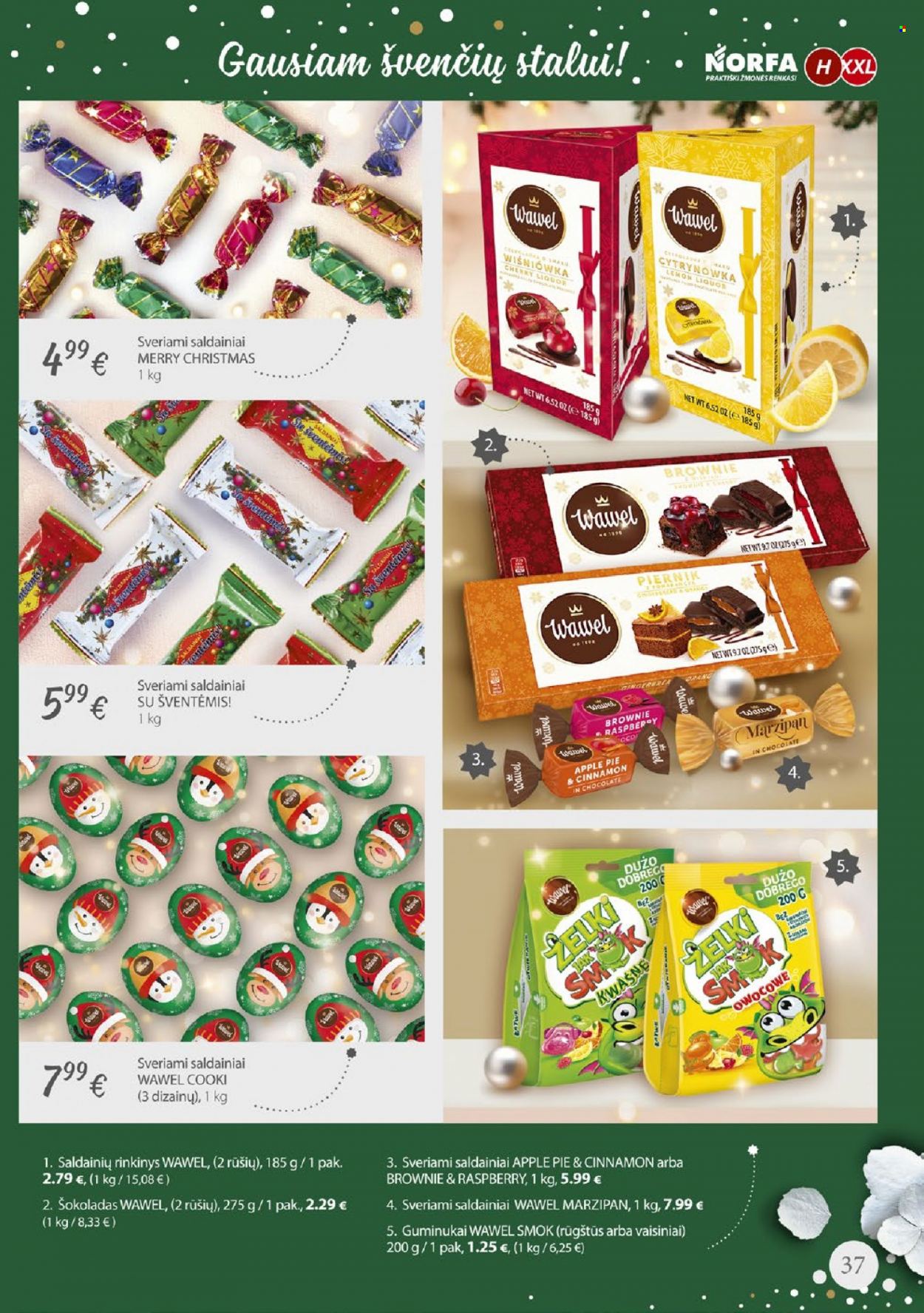 thumbnail - „NORFA“ leidinys - 2022 12 06 - 2023 01 02 - Išpardavimų produktai - saldainiai, šokoladas, Apple. 37 puslapis.