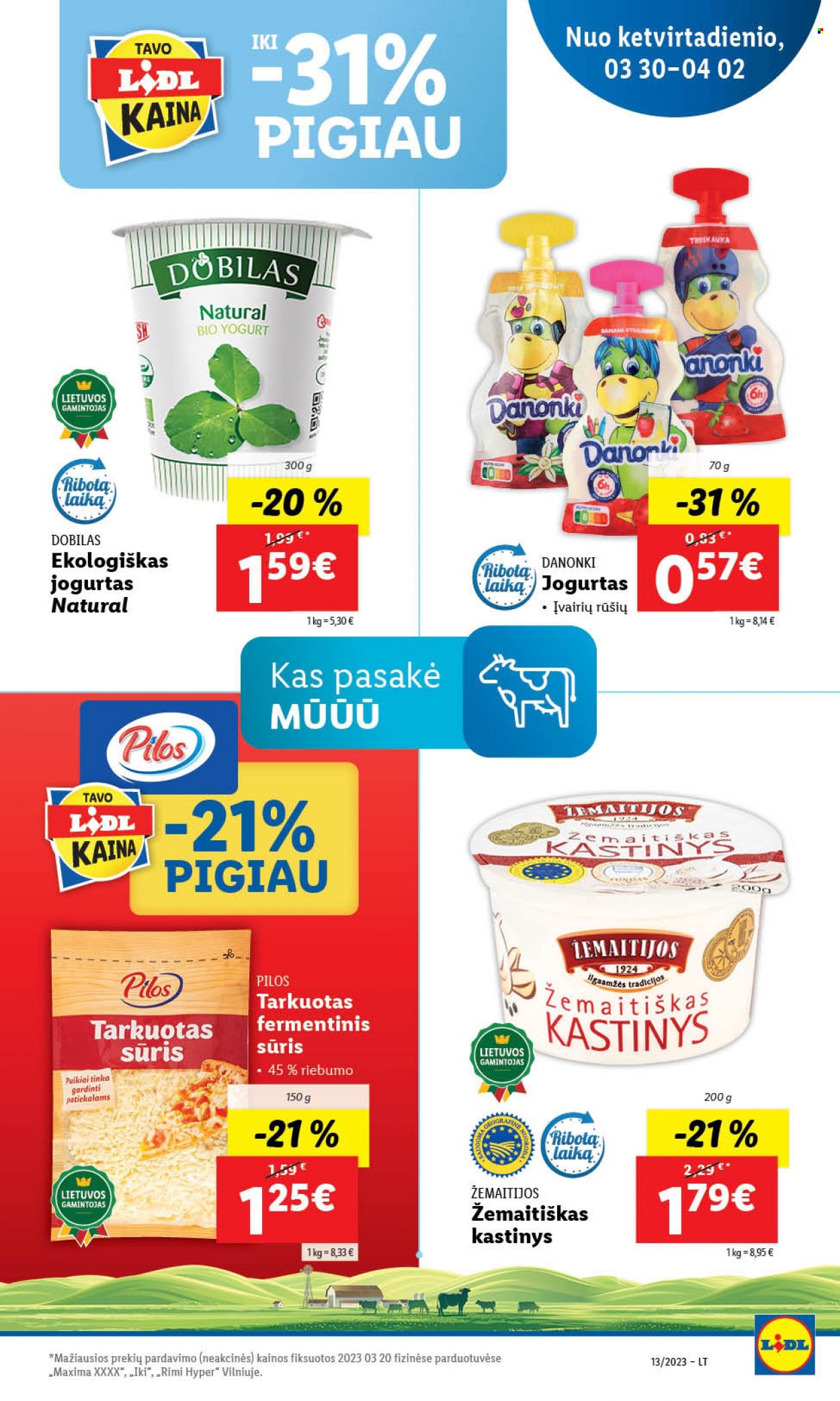 thumbnail - „Lidl“ leidinys - 2023 03 27 - 2023 04 02 - Išpardavimų produktai - sūris, jogurtas. 75 puslapis.