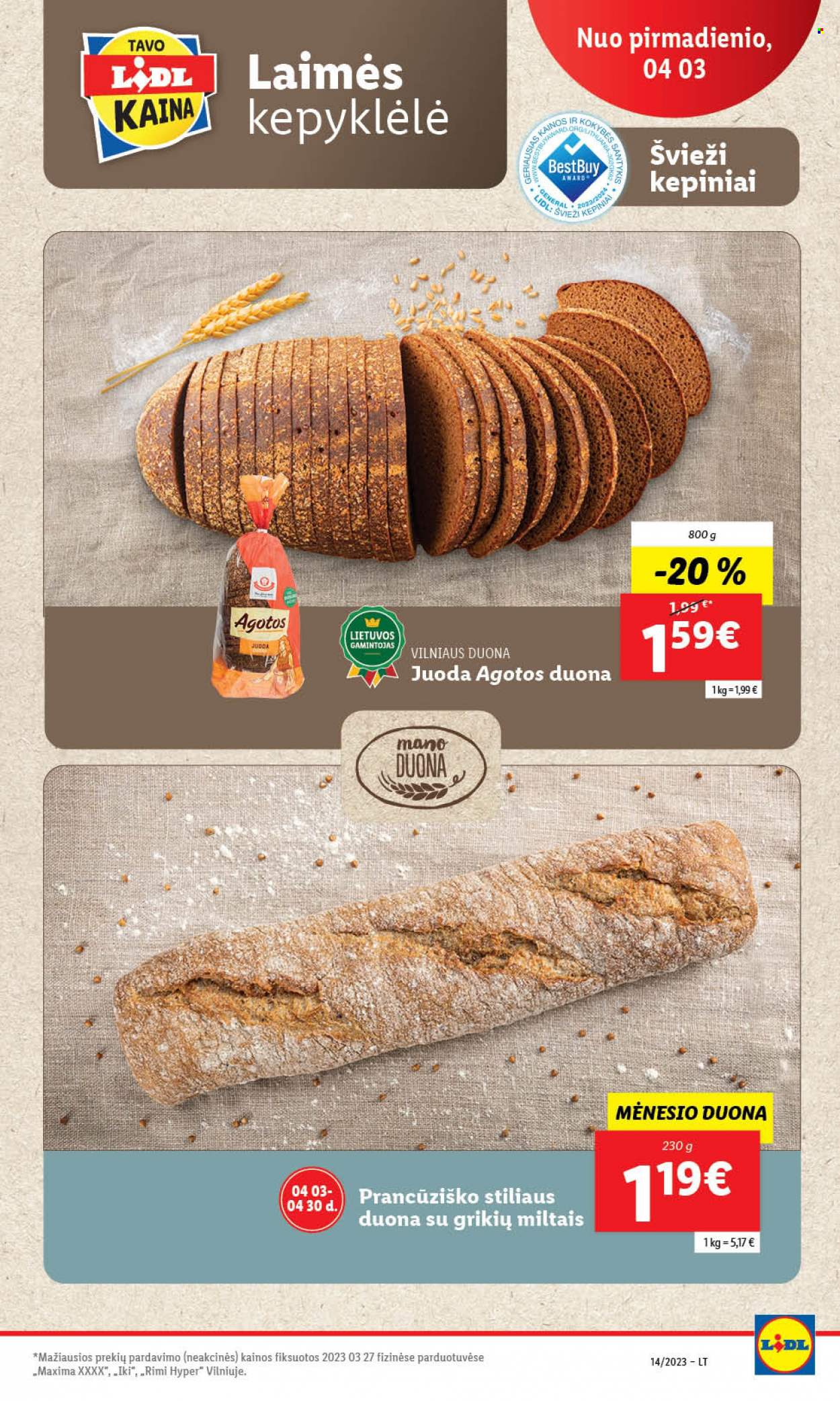 thumbnail - „Lidl“ leidinys - 2023 04 03 - 2023 04 08 - Išpardavimų produktai - duona. 25 puslapis.