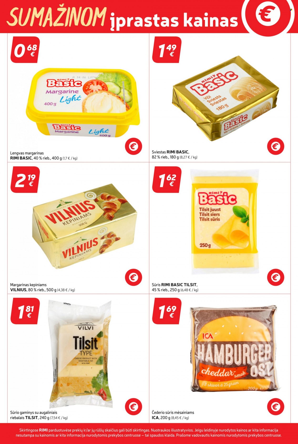 thumbnail - „Rimi“ leidinys - Išpardavimų produktai - cheddar, sūris, margarinas, sviestas. 17 puslapis.
