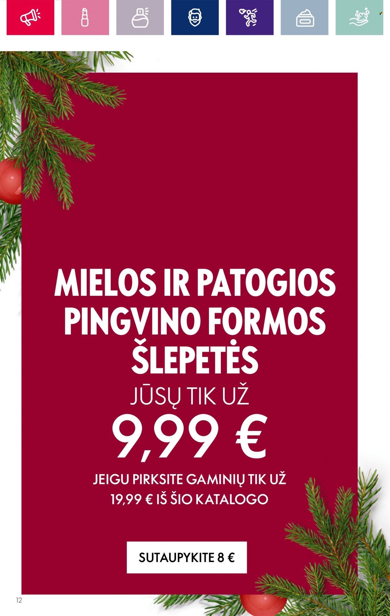 thumbnail - „Oriflame“ leidinys - 2023 11 08 - 2023 11 28 - Išpardavimų produktai - šlepetės. 12 puslapis.