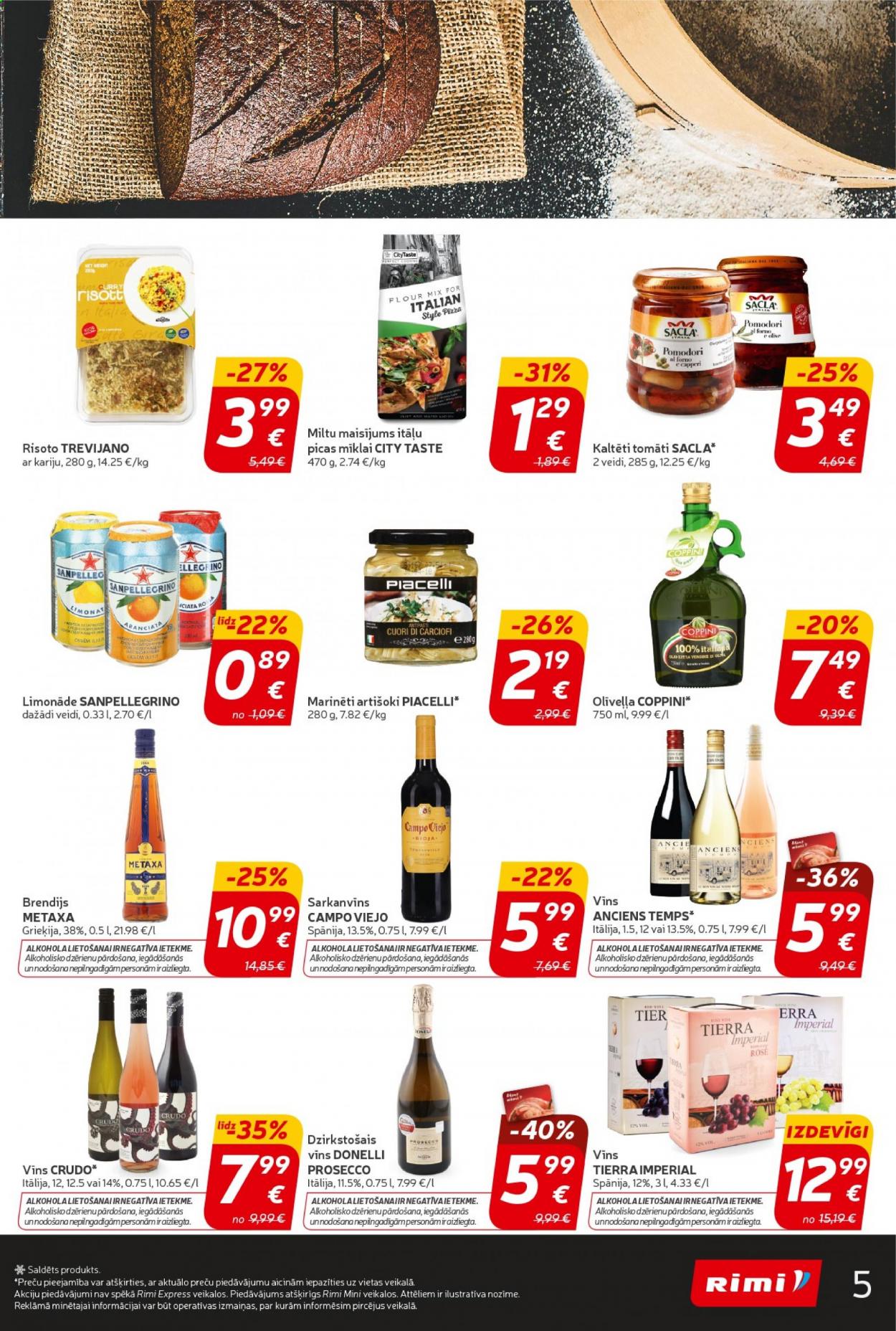 thumbnail - Rimi buklets - 19.01.2021. - 25.01.2021. - Akcijas preces - tomāti, curry, picām, limonāde, Prosecco, Rioja, vīns, sarkanvīns, brendijs. 5. lapa.