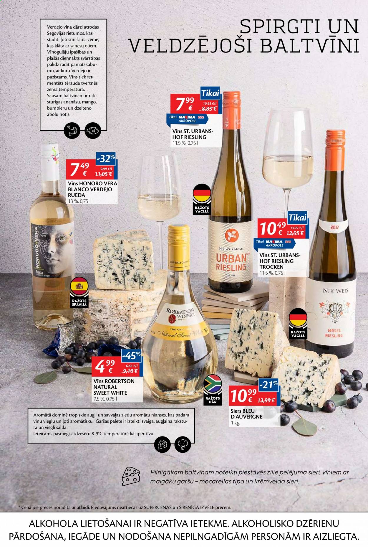 thumbnail - Maxima buklets - 01.04.2021. - 14.04.2021. - Akcijas preces - mango, Bleu d’Auvergne, siers, Riesling, vīns. 27. lapa.