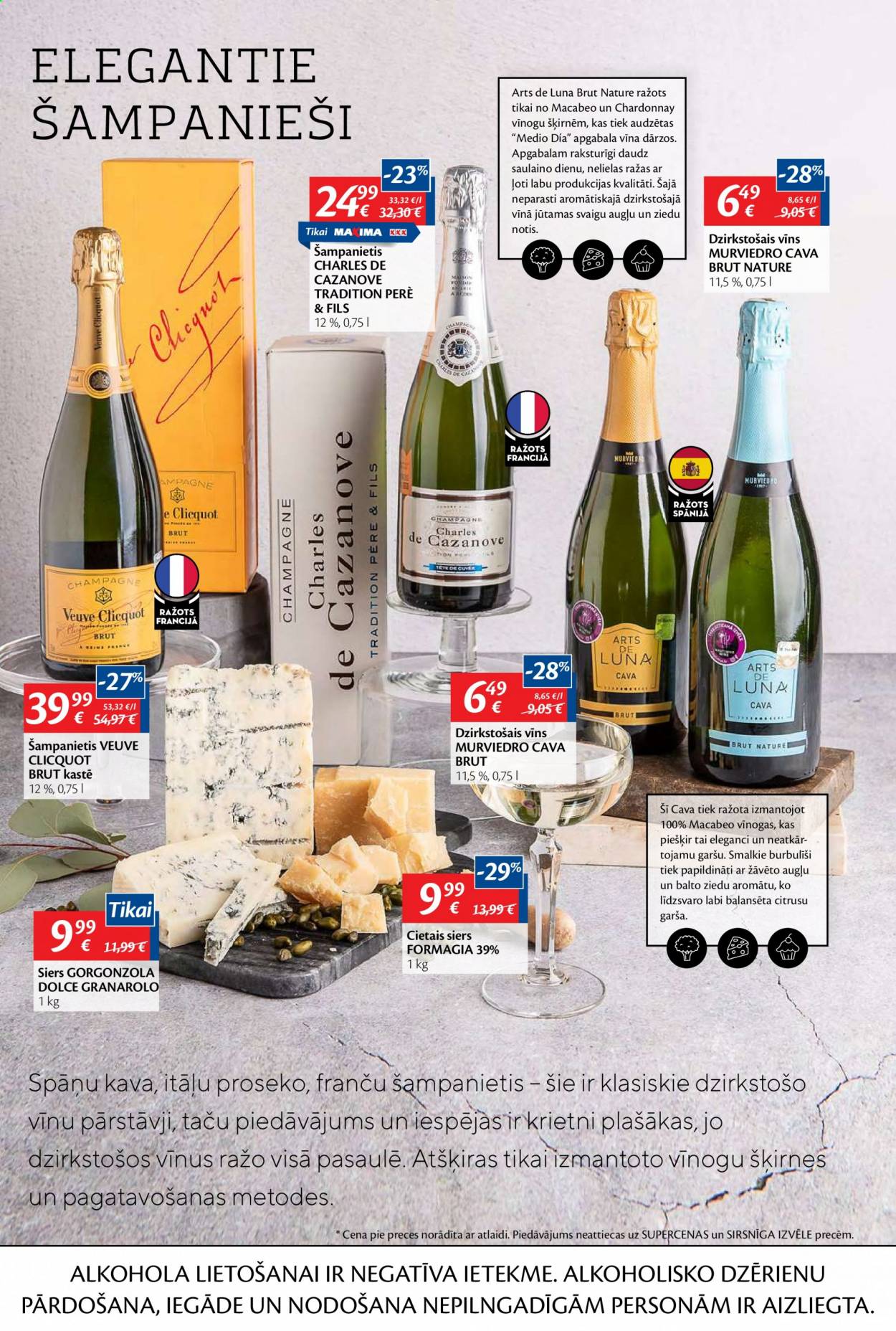 thumbnail - Maxima buklets - 01.04.2021. - 14.04.2021. - Akcijas preces - vinogas, gorgonzola, siers, dzirkstošais vīns, Chardonnay, vīns, kaste. 30. lapa.