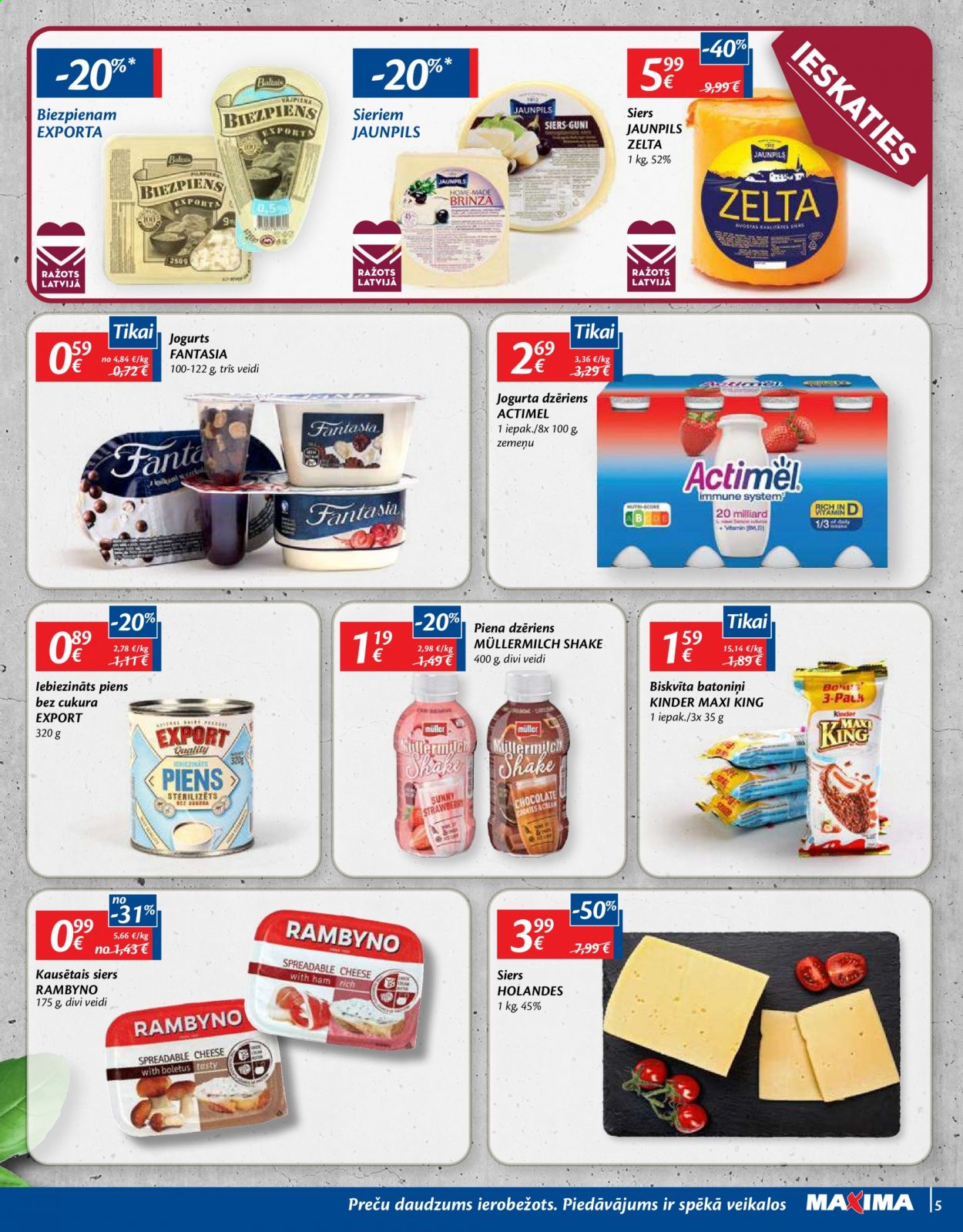 thumbnail - Maxima buklets - 04.05.2021. - 10.05.2021. - Akcijas preces - biezpiens, siers, Rambyno, jogurts, Müllermilch, piena dzēriens, piens, Fanta, Baltais. 5. lapa.