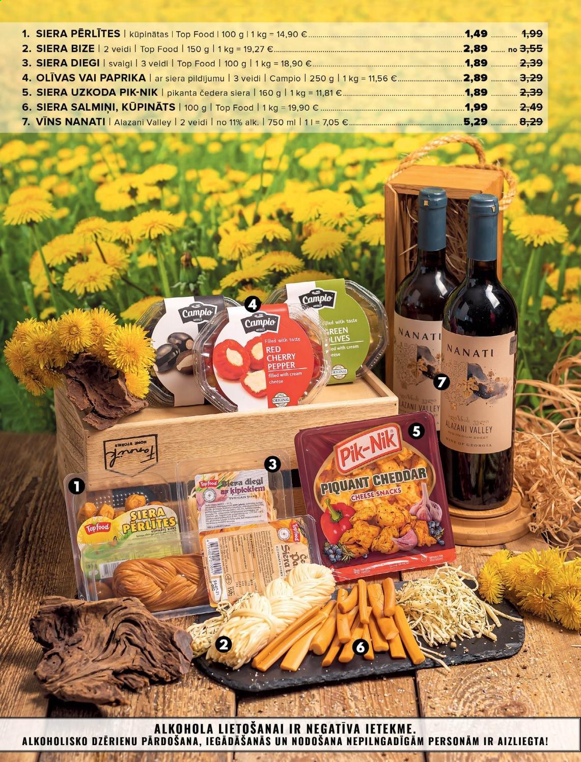 thumbnail - Mego buklets - 31.05.2021. - 27.06.2021. - Akcijas preces - paprika, siera uzkoda, siers čedaras, olīvas, vīns. 4. lapa.