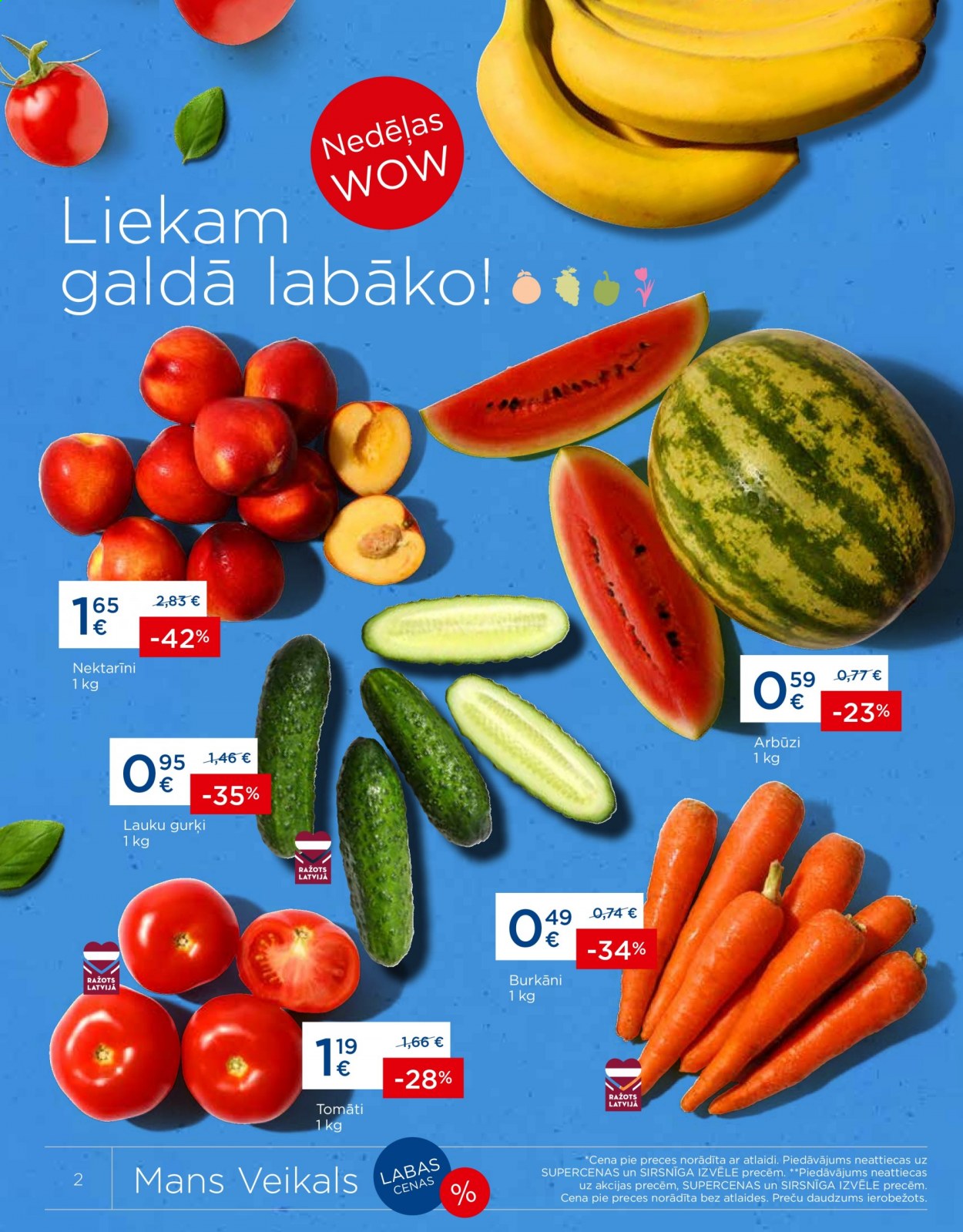 thumbnail - Maxima buklets - 20.07.2021. - 26.07.2021. - Akcijas preces - tomāti, gurķi, nektarīni, arbūzi, lauku gurķi, galda. 2. lapa.