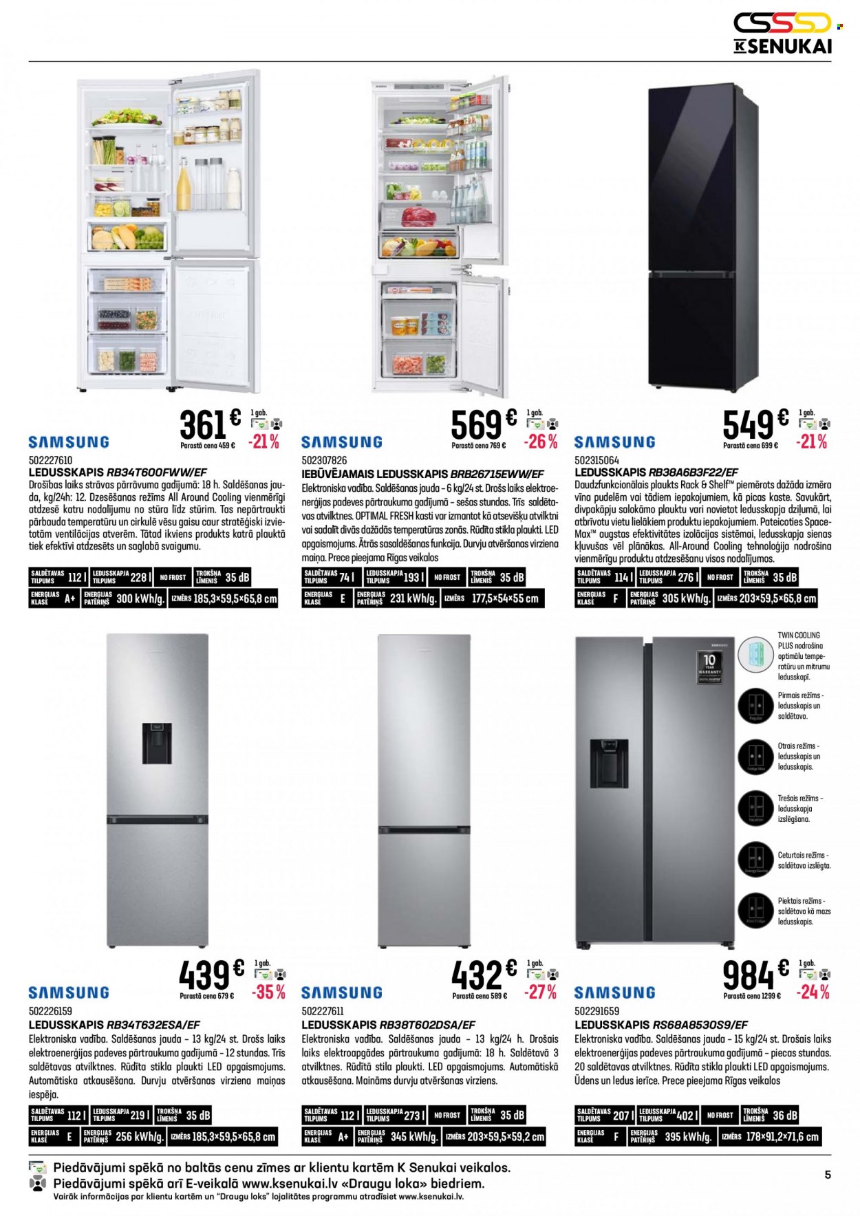 thumbnail - K-Senukai buklets - 21.10.2021. - 08.11.2021. - Akcijas preces - kaste, Samsung, ledusskapis, saldētava, sienas, plaukts. 5. lapa.