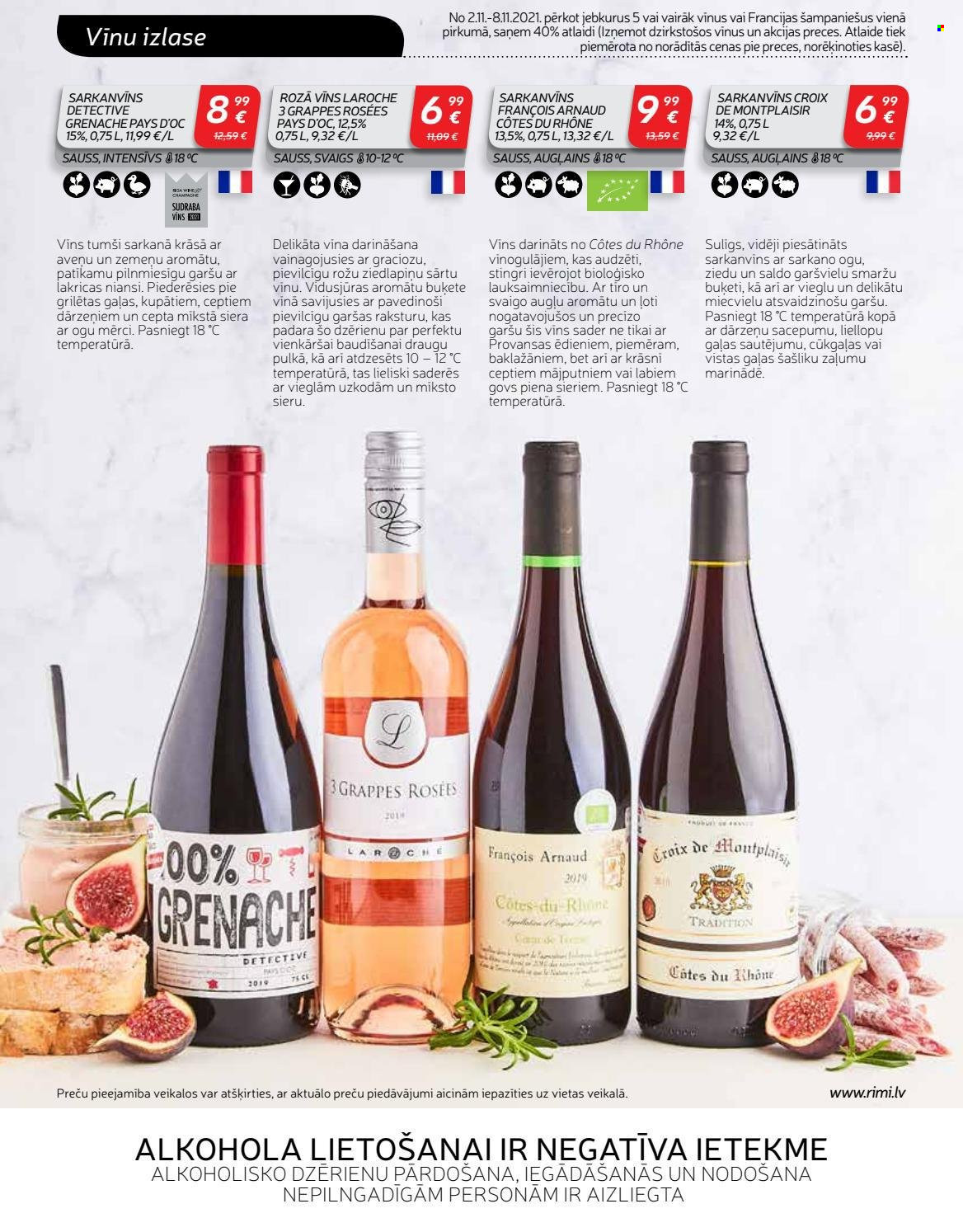 thumbnail - Rimi buklets - 02.11.2021. - 15.11.2021. - Akcijas preces - marinādē, Côtes du Rhône, vīns, sarkanvīns. 22. lapa.