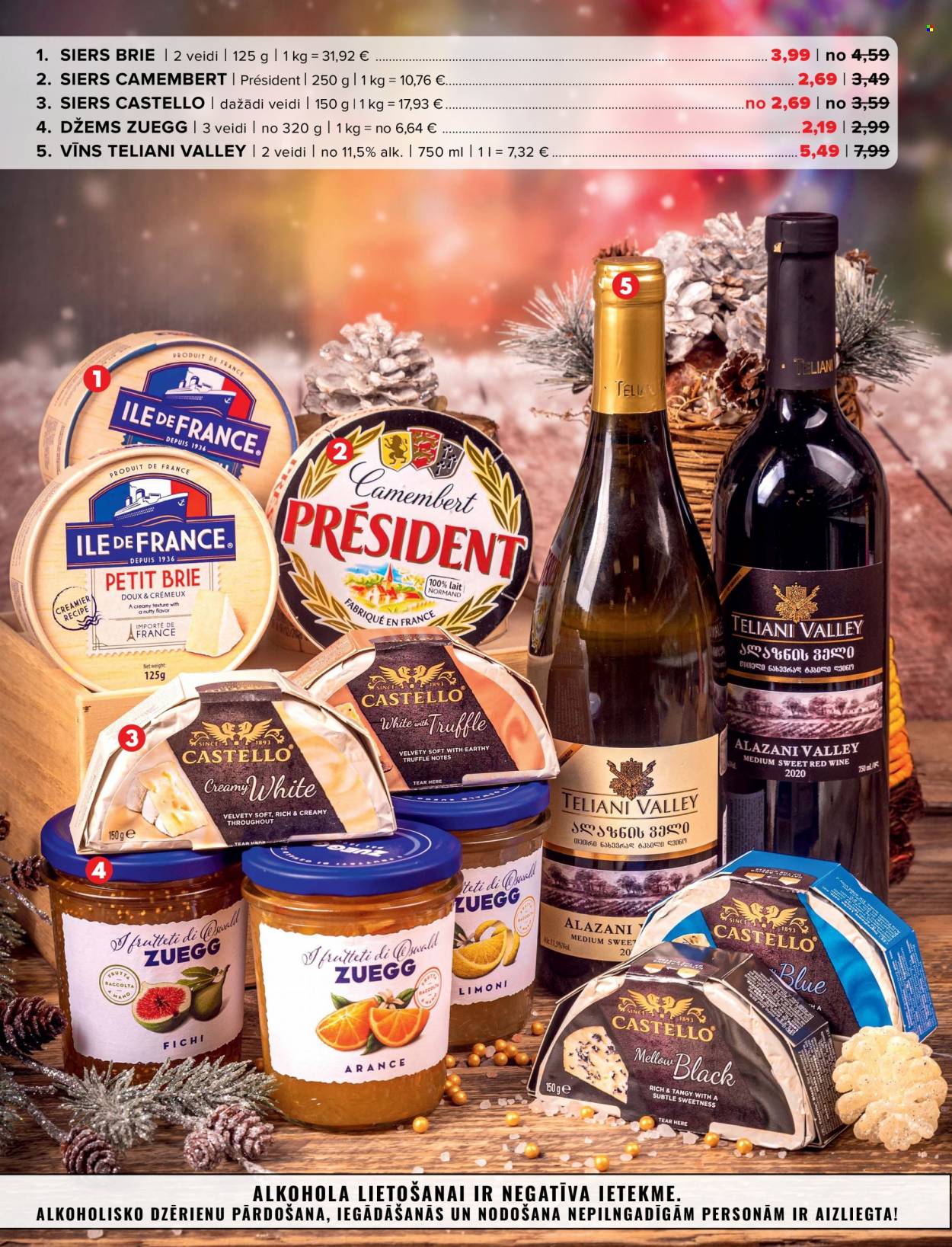 thumbnail - Mego buklets - 22.11.2021. - 02.01.2022. - Akcijas preces - Castello, camembert, siers, siers brie, vīns. 6. lapa.