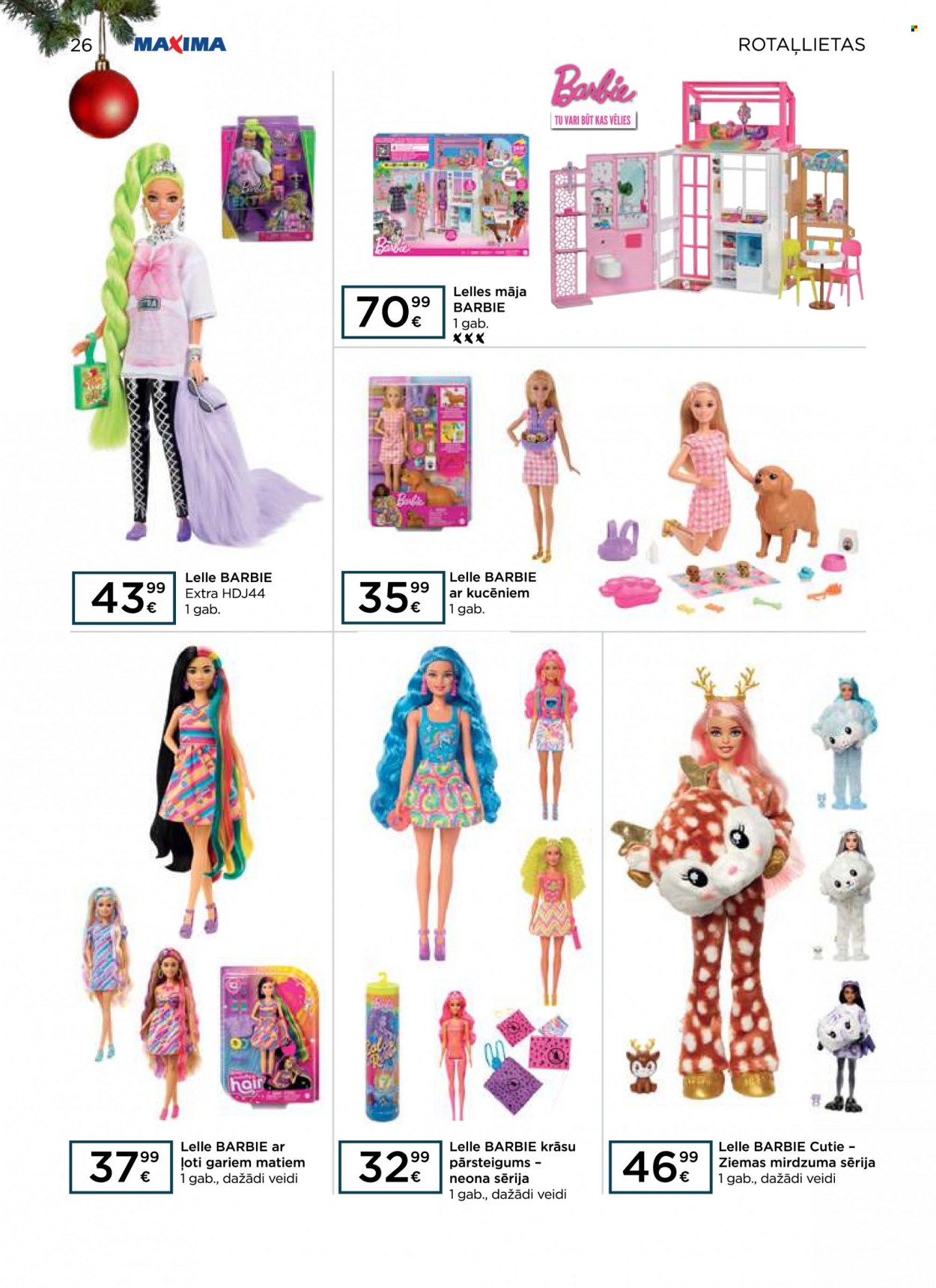 thumbnail - Maxima buklets - 10.11.2022. - 21.12.2022. - Akcijas preces - Barbie, lelle, rotaļlietas. 26. lapa.