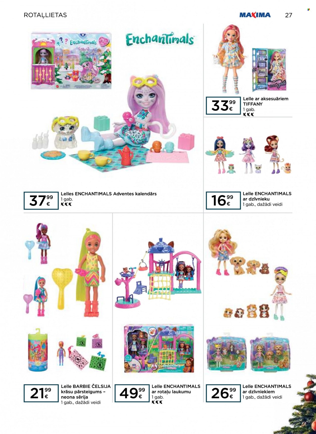 thumbnail - Maxima buklets - 10.11.2022. - 21.12.2022. - Akcijas preces - Barbie, Enchantimals, lelle, rotaļlietas. 27. lapa.