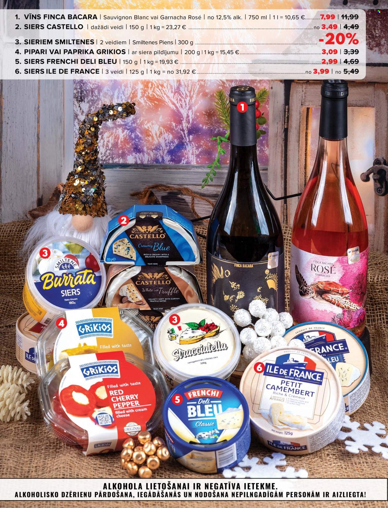thumbnail - Mego buklets - 05.12.2022. - 01.01.2023. - Akcijas preces - Castello, paprika, pipari, camembert, siers, piens, Sauvignon Blanc, vīns. 6. lapa.