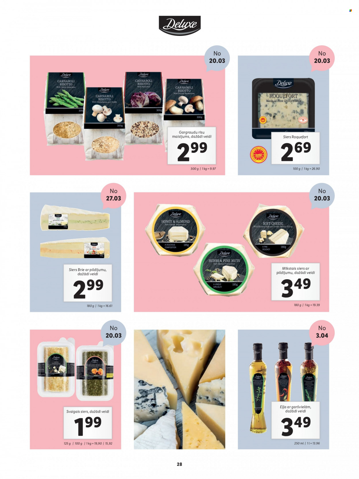 thumbnail - Lidl buklets - Akcijas preces - risotto, Roquefort, siers, siers brie, rīsu, eļļa. 28. lapa.