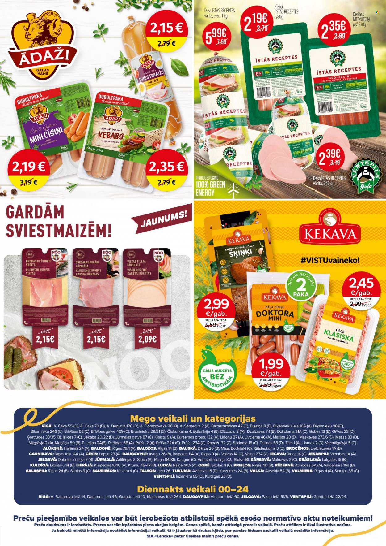 Mego buklets - 29.05.2023. - 04.06.2023. - Akcijas preces - cāļa šķiņķi, cepamās desiņas, desa, desiņas, šķiņķis, vārīta desa sviestmaižu. 11. lapa.