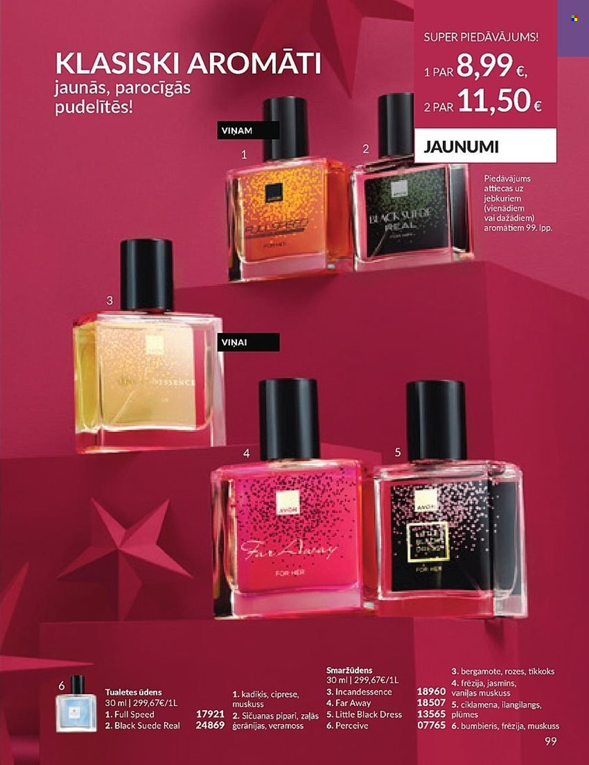 thumbnail - Avon buklets - 01.11.2023. - 30.11.2023. - Akcijas preces - Far away, smaržūdens, tualetes ūdens. 99. lapa.