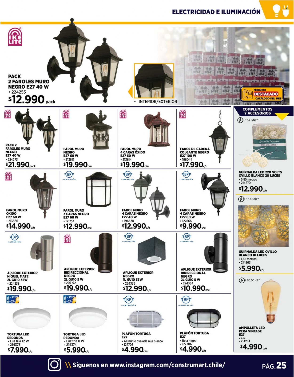 thumbnail - Catálogo Construmart - 01.05.2023 - 28.05.2023 - Ventas - farol, guirnalda, decoración LED, iluminación, plafón. Página 25.