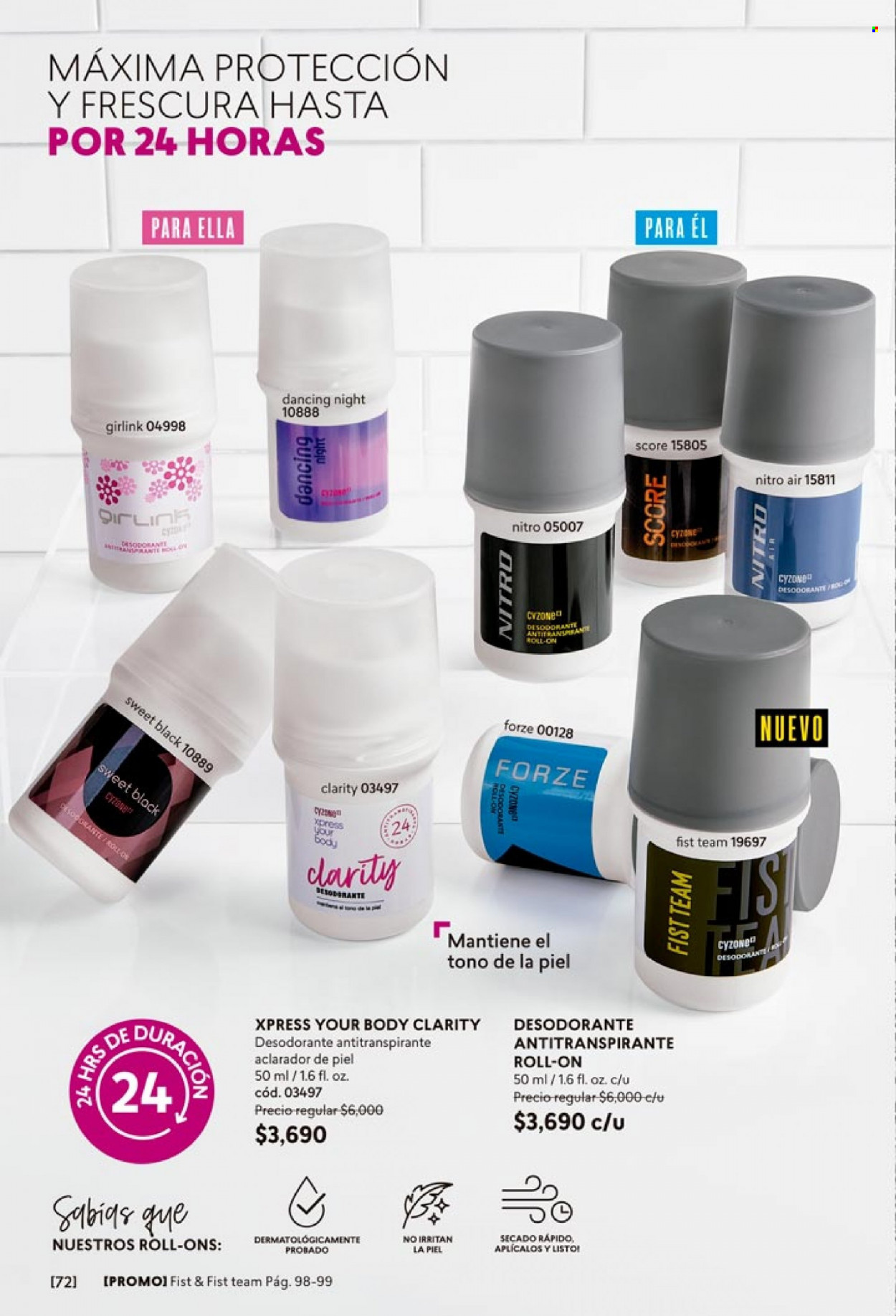thumbnail - Catálogo Cyzone - Ventas - desodorante, antitranspirante. Página 72.