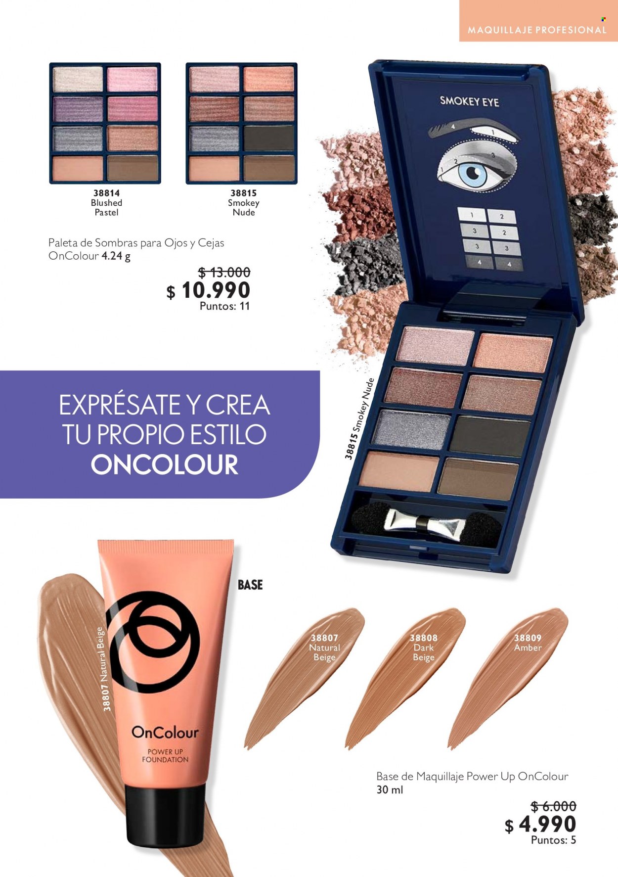 Catálogo Oriflame - 13.05.2023 - 02.06.2023 - Ventas - paleta de sombras, base de maquillaje. Página 109.