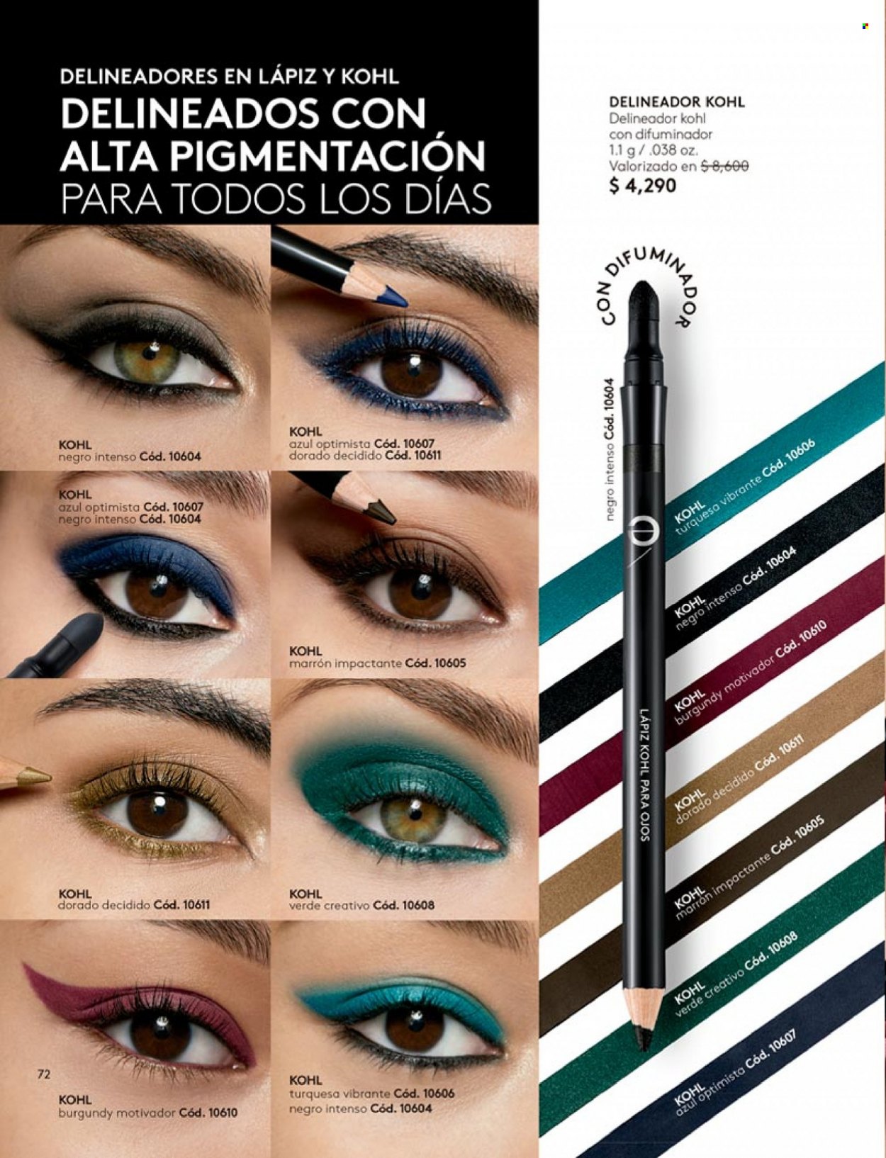 Catálogo Ésika - Ventas - delineador. Página 72.