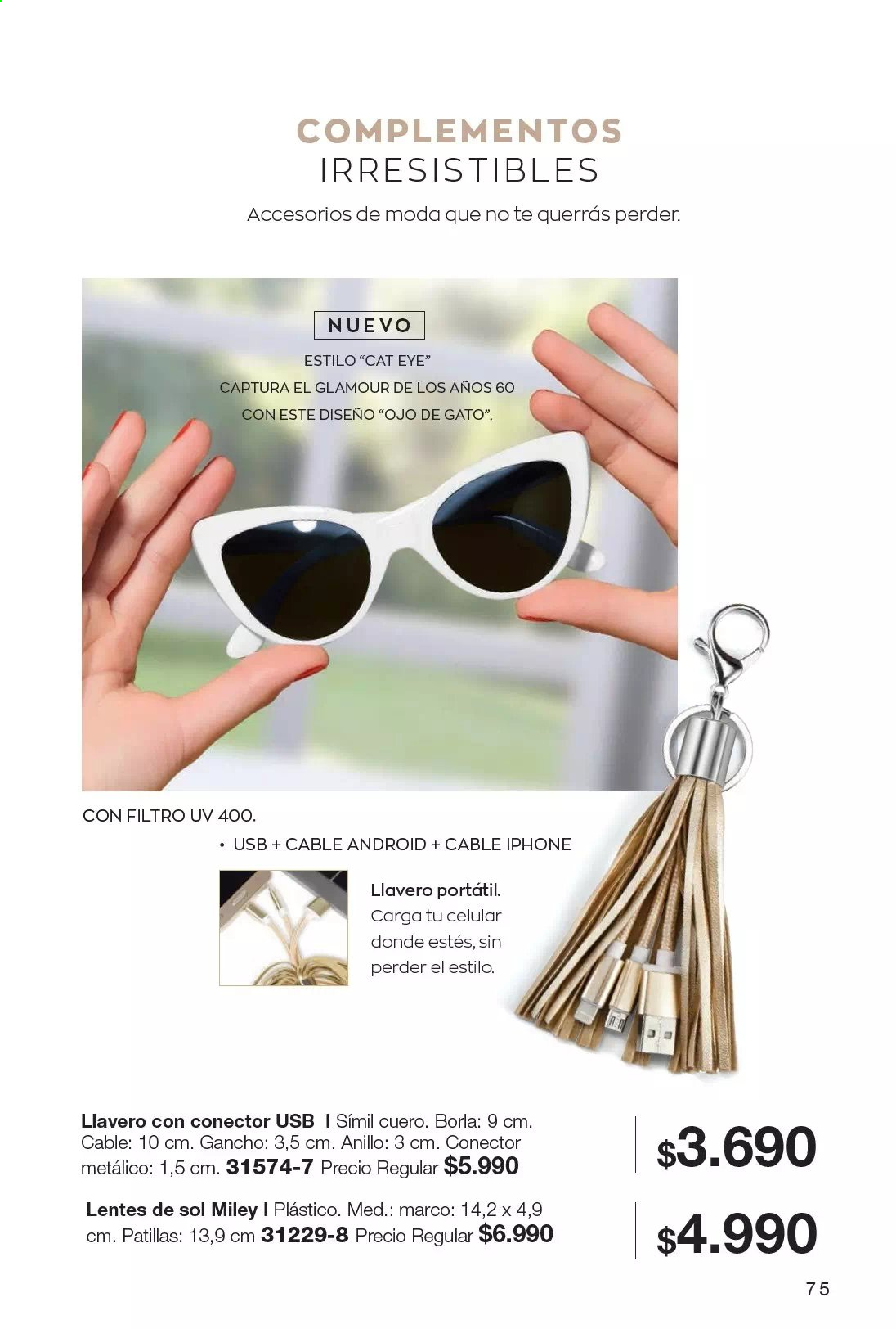thumbnail - Catálogo Avon - Ventas - anillo, llavero, lentes de sol. Página 75.