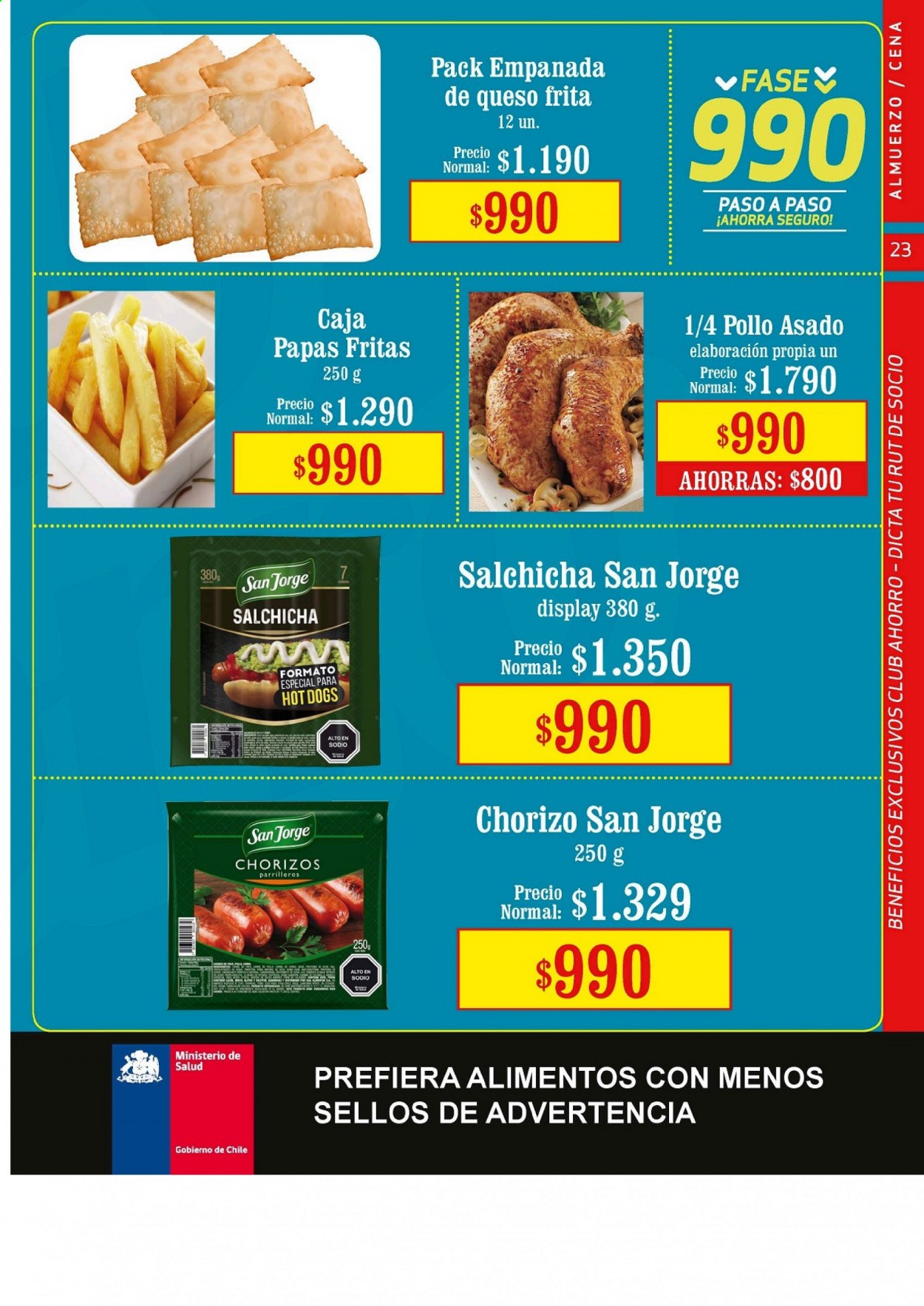 thumbnail - Catálogo Unimarc - 10.02.2021 - 09.03.2021 - Ventas - papa, empanada, hot dog, papas fritas, chorizo, salchicha. Página 23.