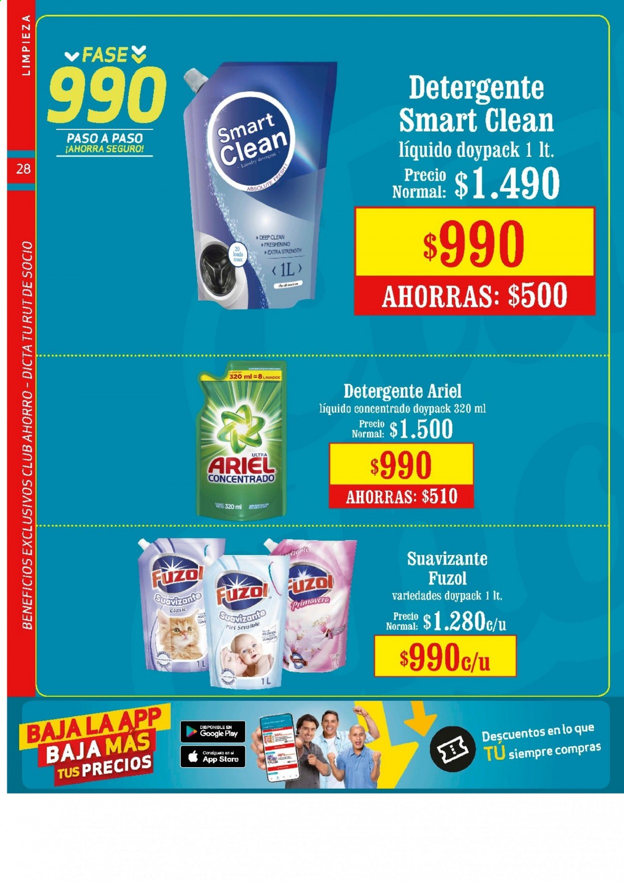 thumbnail - Catálogo Unimarc - 10.02.2021 - 09.03.2021 - Ventas - Ariel, detergente, suavizante. Página 28.