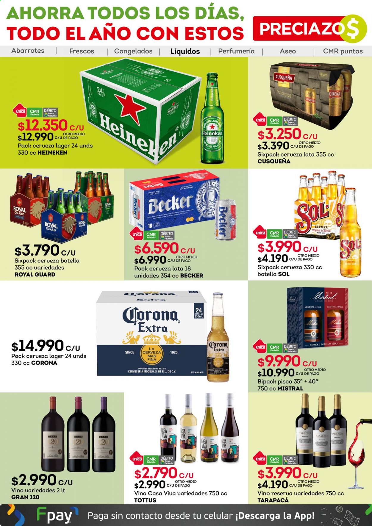 thumbnail - Catálogo Tottus - 01.03.2021 - 14.03.2021 - Ventas - Heineken, Corona, cerveza en lata, vino. Página 10.