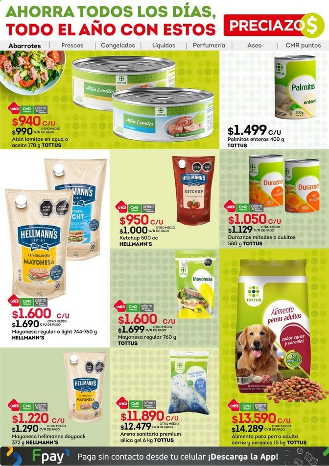 thumbnail - Catálogo Tottus - 30.03.2021 - 14.04.2021 - Ventas - durazno, mayonesa, Hellmann's, ketchup, alimento para perros, alimentos para mascota. Página 3.