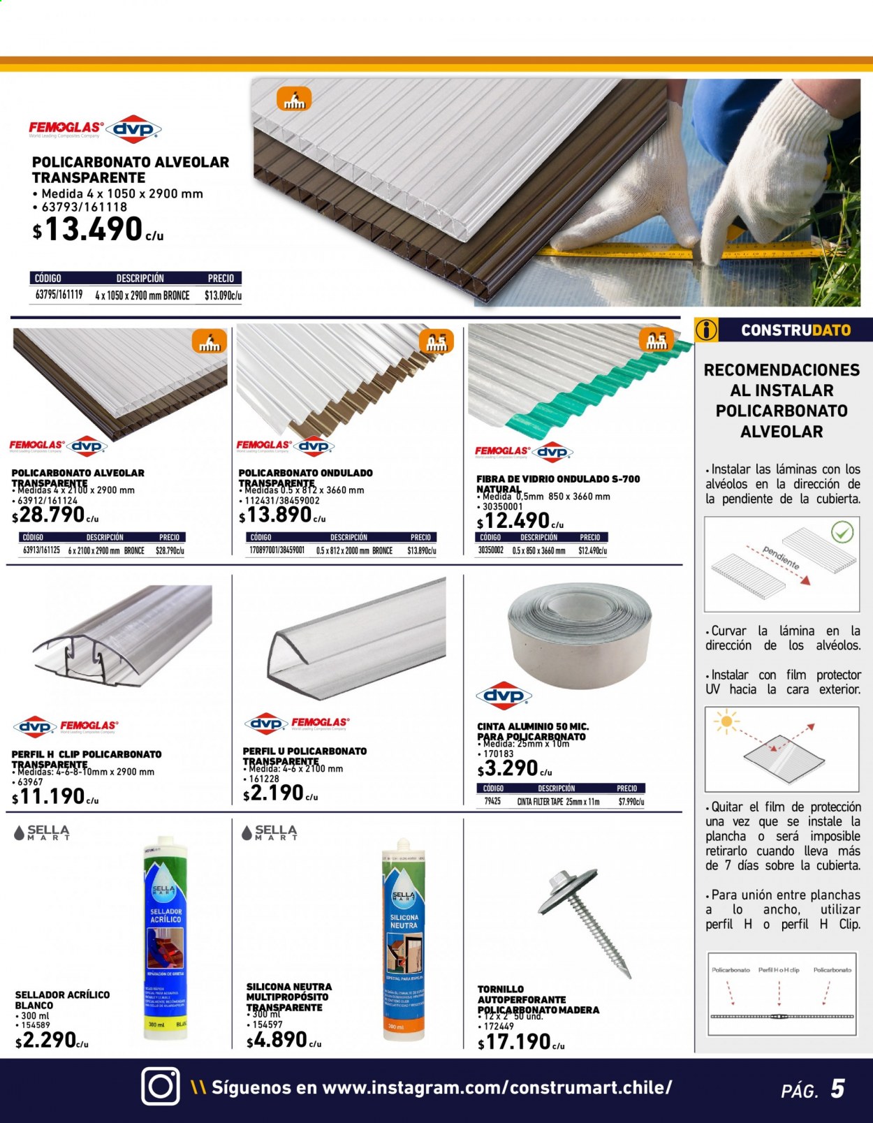 thumbnail - Catálogo Construmart - 01.04.2021 - 30.04.2021 - Ventas - silicona, cinta de aluminio, plancha. Página 5.