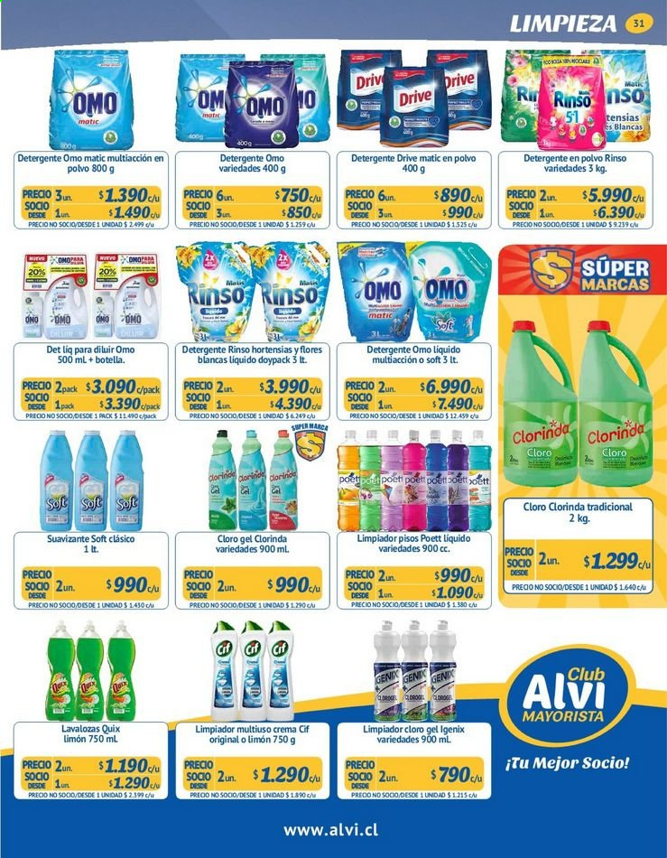 thumbnail - Catálogo Alvi - 21.04.2021 - 25.05.2021 - Ventas - Cif, limpiador, detergente, detergente en polvo. Página 31.