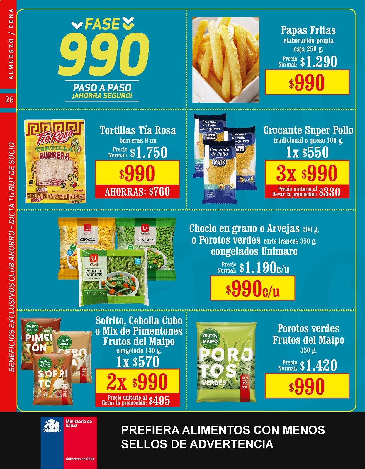 thumbnail - Catálogo Unimarc - 12.05.2021 - 15.06.2021 - Ventas - cebolla, papa, choclo, tortilla, papas fritas, arveja. Página 24.
