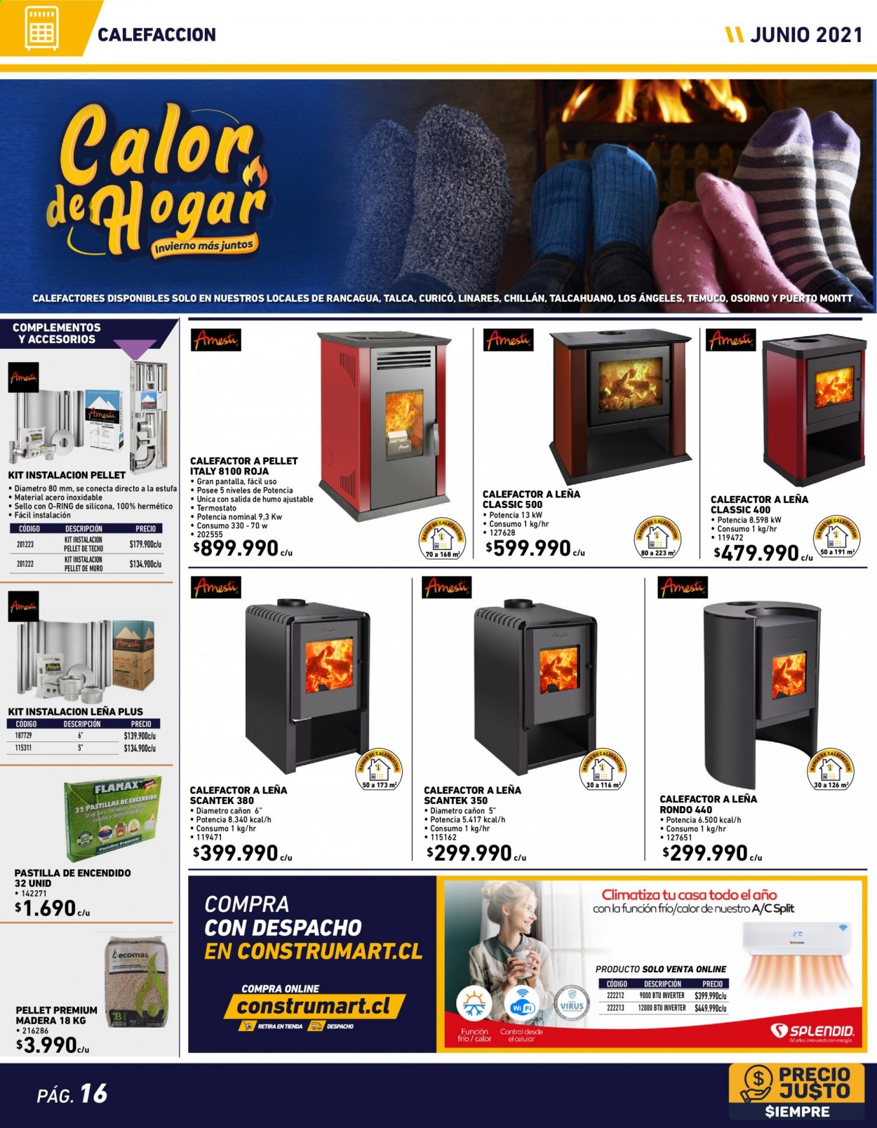 thumbnail - Catálogo Construmart - 07.06.2021 - 27.06.2021 - Ventas - calefactor, estufa, pellets. Página 16.