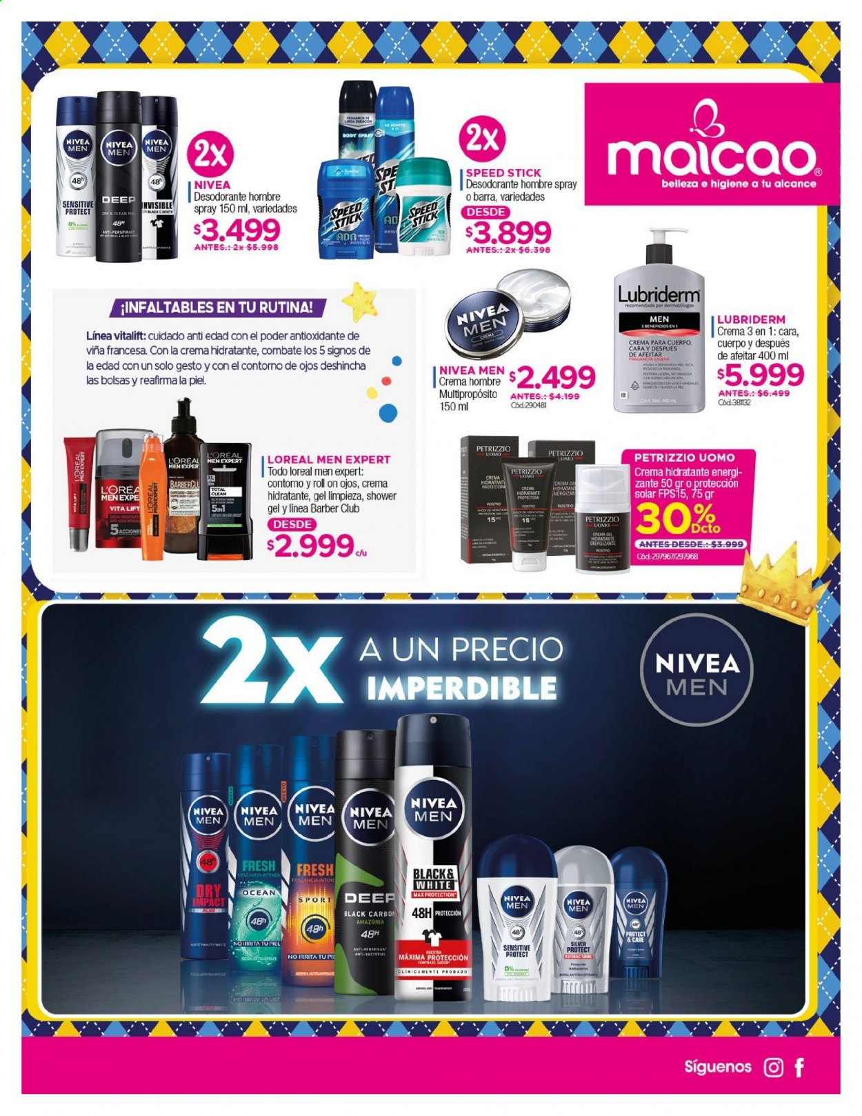thumbnail - Catálogo Maicao - 01.06.2021 - 30.06.2021 - Ventas - L'Oréal, Nivea, desodorante de bola, Lubriderm, gel hidratante, spray corporal, desodorante. Página 7.
