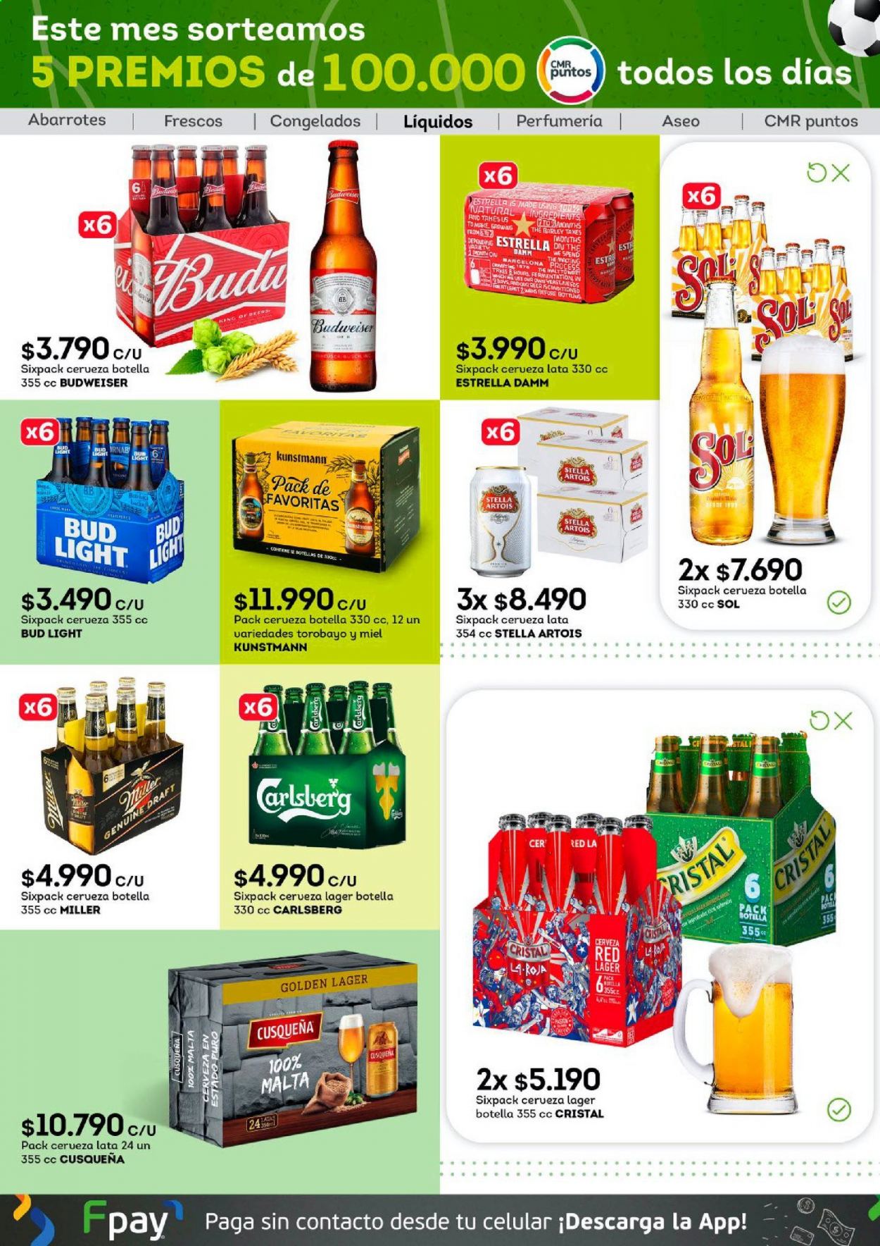 thumbnail - Catálogo Tottus - 15.06.2021 - 14.07.2021 - Ventas - Budweiser, Carlsberg, Stella Artois, cerveza Cristal, Estrella Damm, cerveza. Página 17.