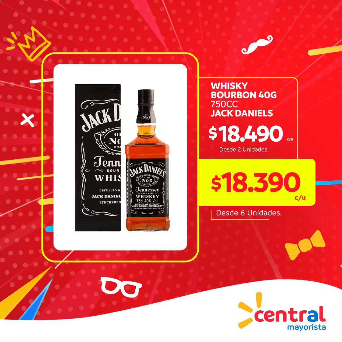 thumbnail - Catálogo Central Mayorista - 17.06.2021 - 20.06.2021 - Ventas - bourbon, Jack Daniel’s, whisky. Página 1.