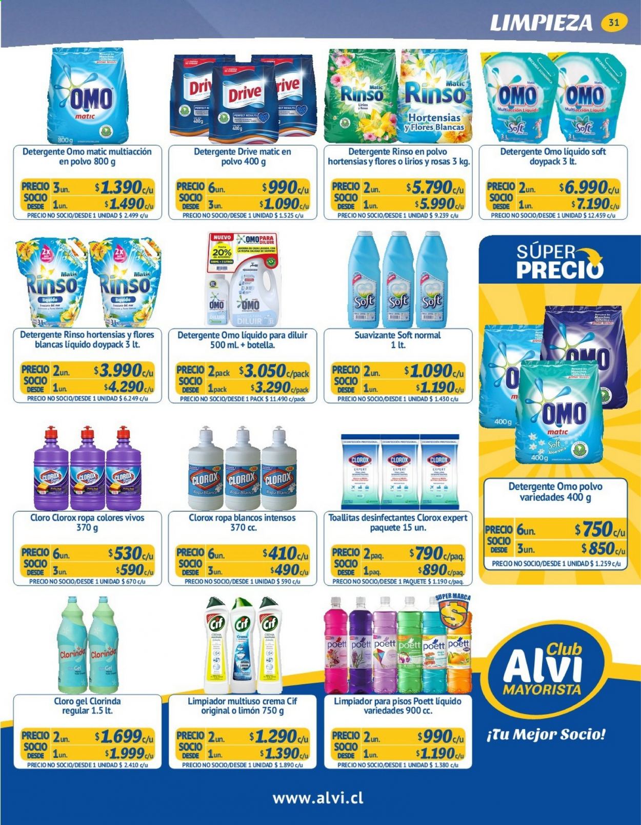 thumbnail - Catálogo Alvi - 23.06.2021 - 20.07.2021 - Ventas - toallitas, Cif, limpiador, desinfectante, detergente. Página 31.