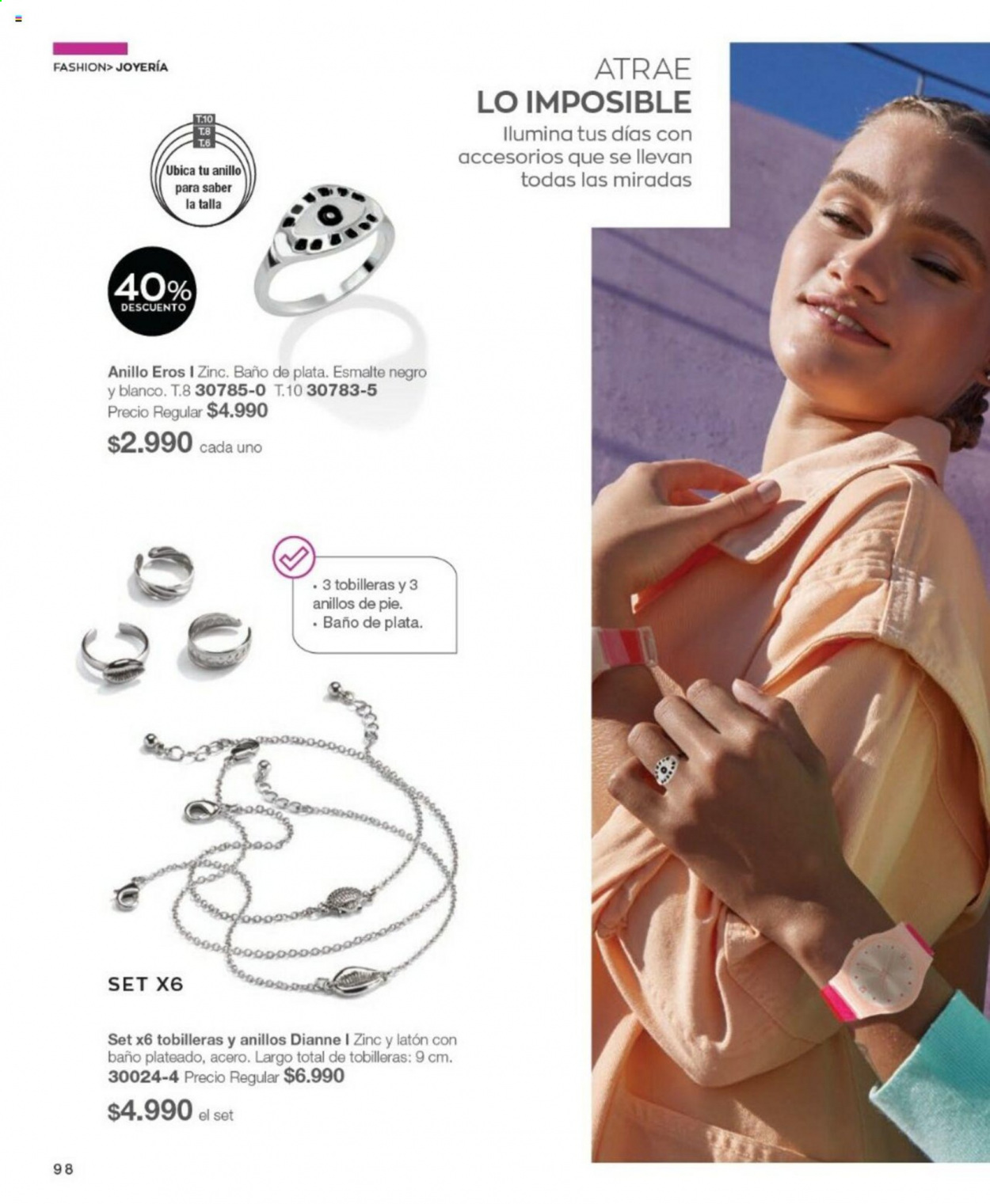 thumbnail - Catálogo Avon - Ventas - esmalte para uñas, anillo, joyas, tobilleras. Página 98.