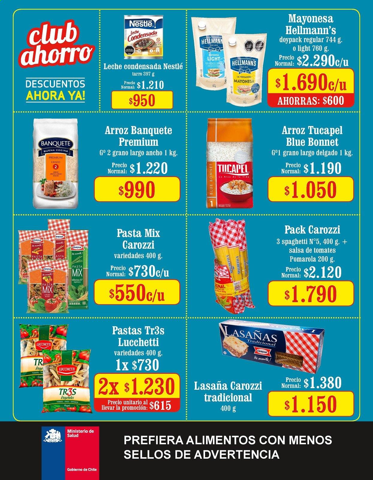 thumbnail - Catálogo Unimarc - 14.07.2021 - 10.08.2021 - Ventas - espagueti, lasaña, mayonesa, Hellmann's, Nestlé, pasta, arroz. Página 20.