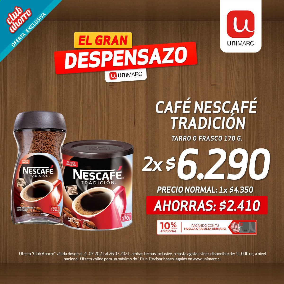 thumbnail - Catálogo Unimarc - 21.07.2021 - 26.07.2021 - Ventas - café, Nescafé, café instantáneo. Página 1.