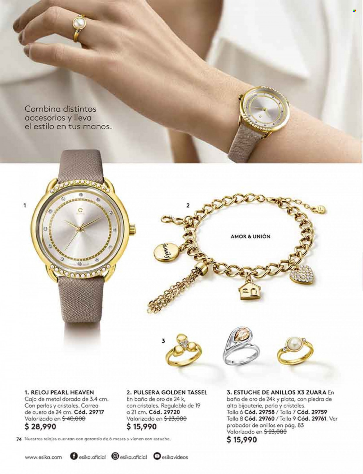 thumbnail - Catálogo Ésika - Ventas - neceser, anillo, pulsera, reloj. Página 74.