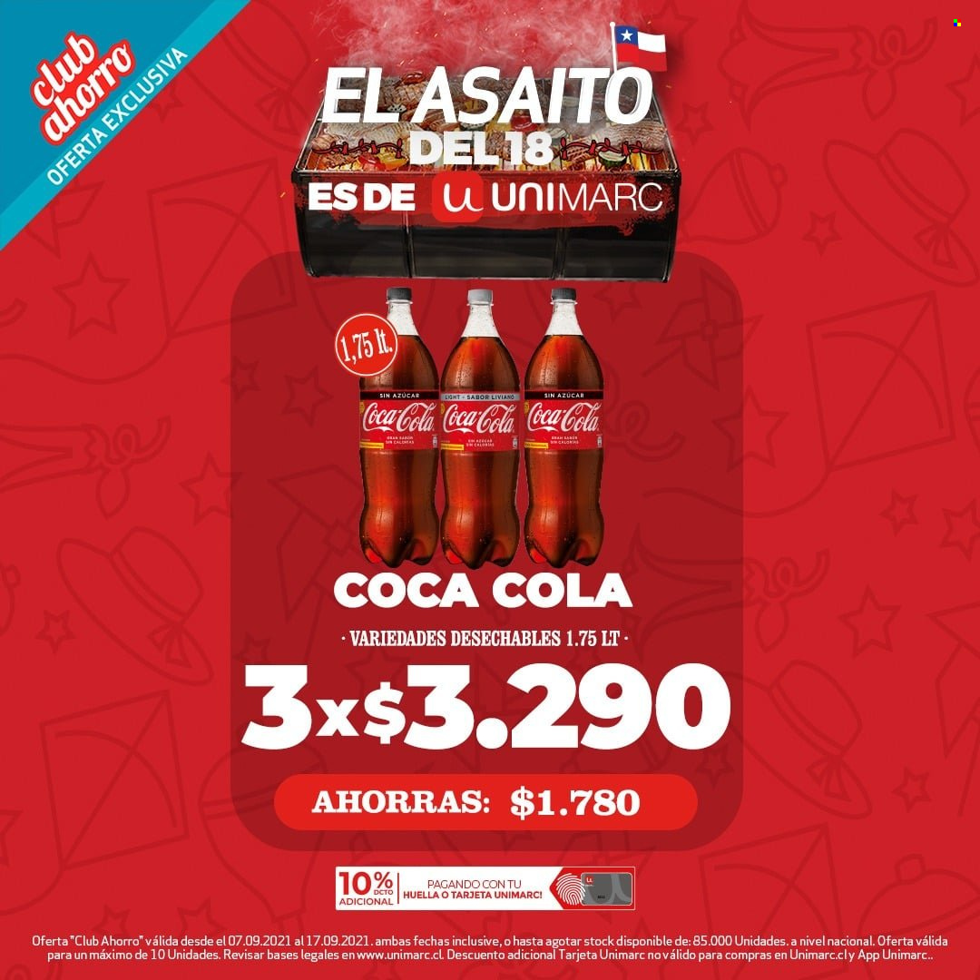 thumbnail - Catálogo Unimarc - 07.09.2021 - 17.09.2021 - Ventas - Coca-cola. Página 1.