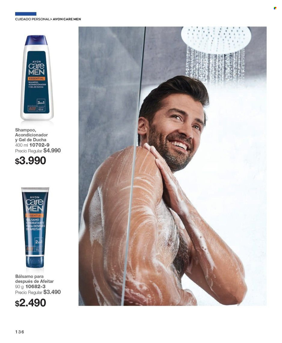 thumbnail - Catálogo Avon - Ventas - champú, gel de baño, bálsamo, acondicionador, shampoo y acondicionador. Página 136.