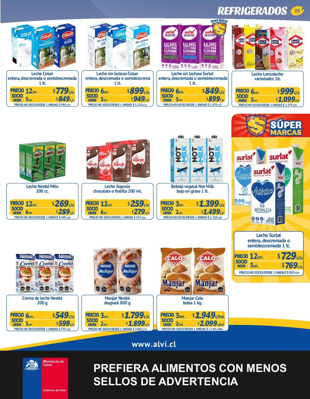 thumbnail - Catálogo Alvi - 20.10.2021 - 23.11.2021 - Ventas - plátano, leche sin lactosa, leche entera, crema de leche, Nestlé, bebida. Página 25.