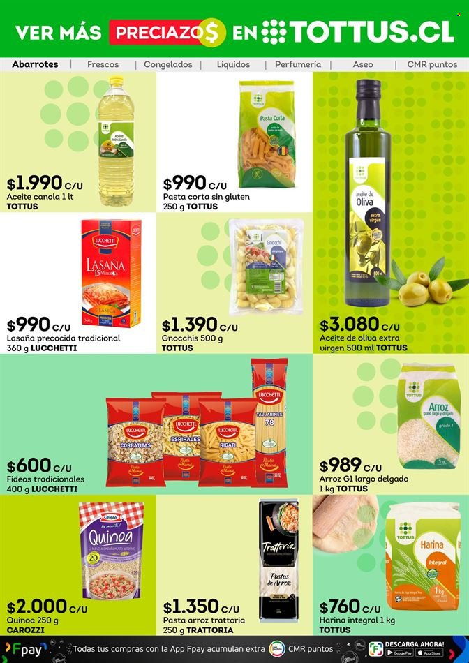 thumbnail - Catálogo Tottus - 28.10.2021 - 14.11.2021 - Ventas - lasaña, harina, arroz, quinoa, fideos, aceite de oliva, aceite de oliva extra virgen. Página 2.