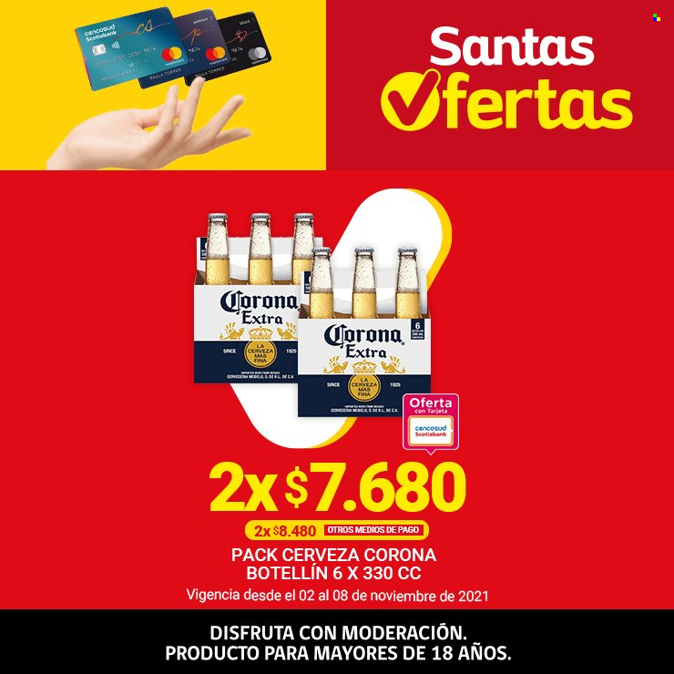 thumbnail - Catálogo Santa Isabel - 02.11.2021 - 08.11.2021 - Ventas - Corona, cerveza. Página 1.