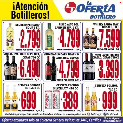 thumbnail - Catálogo La Oferta - 01.11.2021 - 06.11.2021 - Ventas - Corona, cerveza, vino, whisky. Página 1.